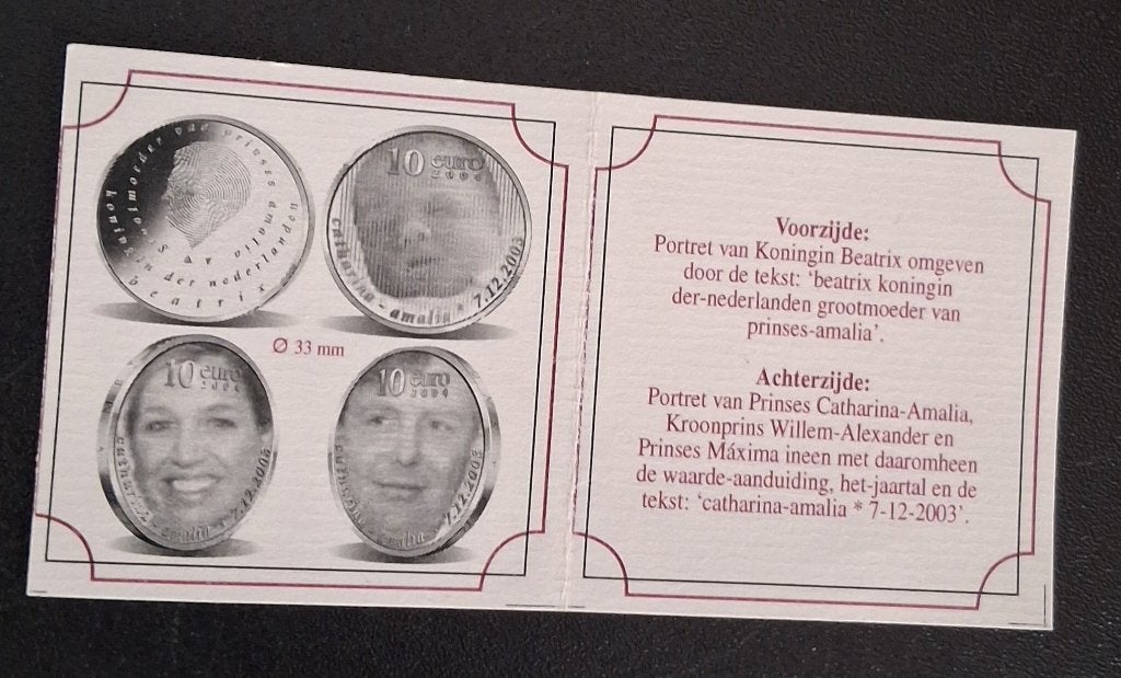 ZILVEREN 'PROOF' 10 EURO HERDENKINGSMUNT PRINSES AMALIA 2004, Postzegels en Munten, Munten | Nederland, Koningin Beatrix, Zilver