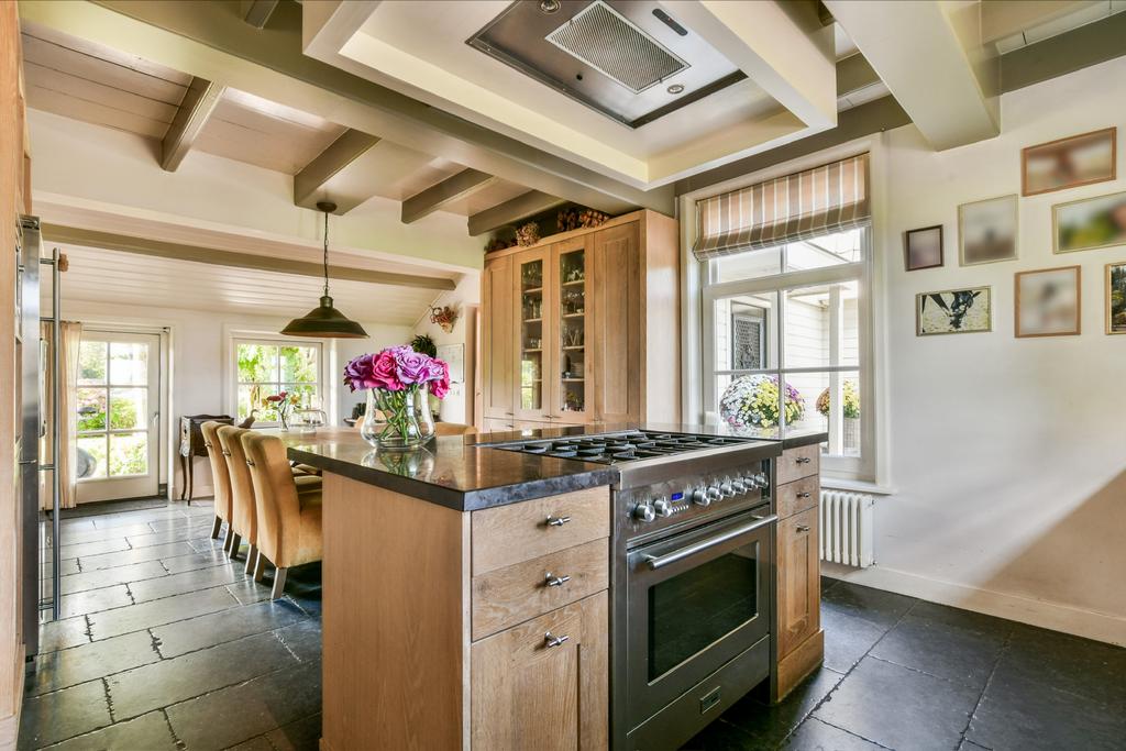 Prachtige landelijke houten keuken, Ophalen, Gebruikt, U-keuken, Graniet of Steen