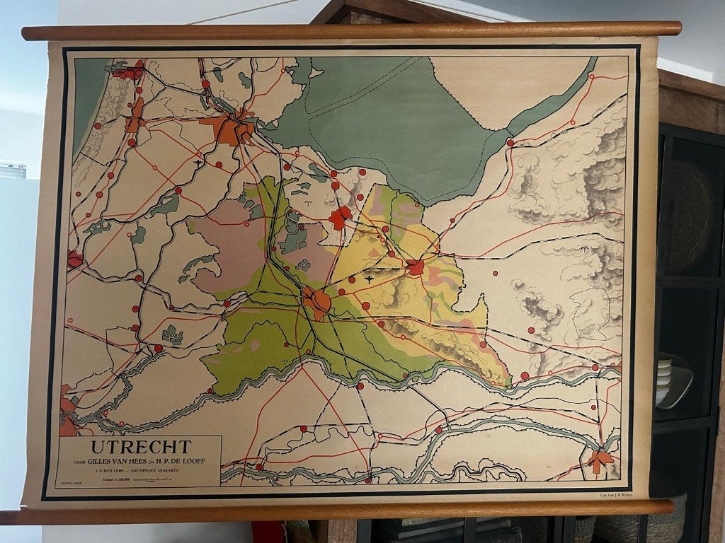 Utrecht, Antiek en Kunst, Antiek | Schoolplaten, Ophalen of Verzenden, Aardrijkskunde