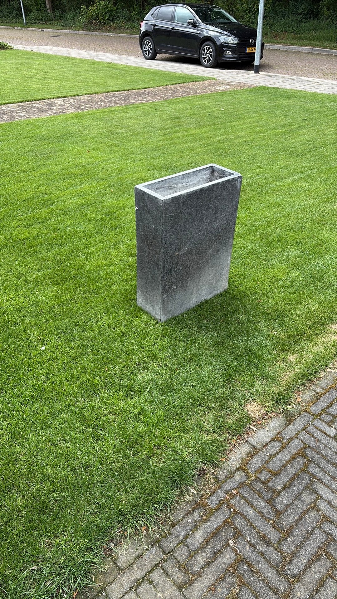 2x granieten bloempot, Tuin en Terras, Bloempotten, Ophalen, Steen, Vierkant, Tuin