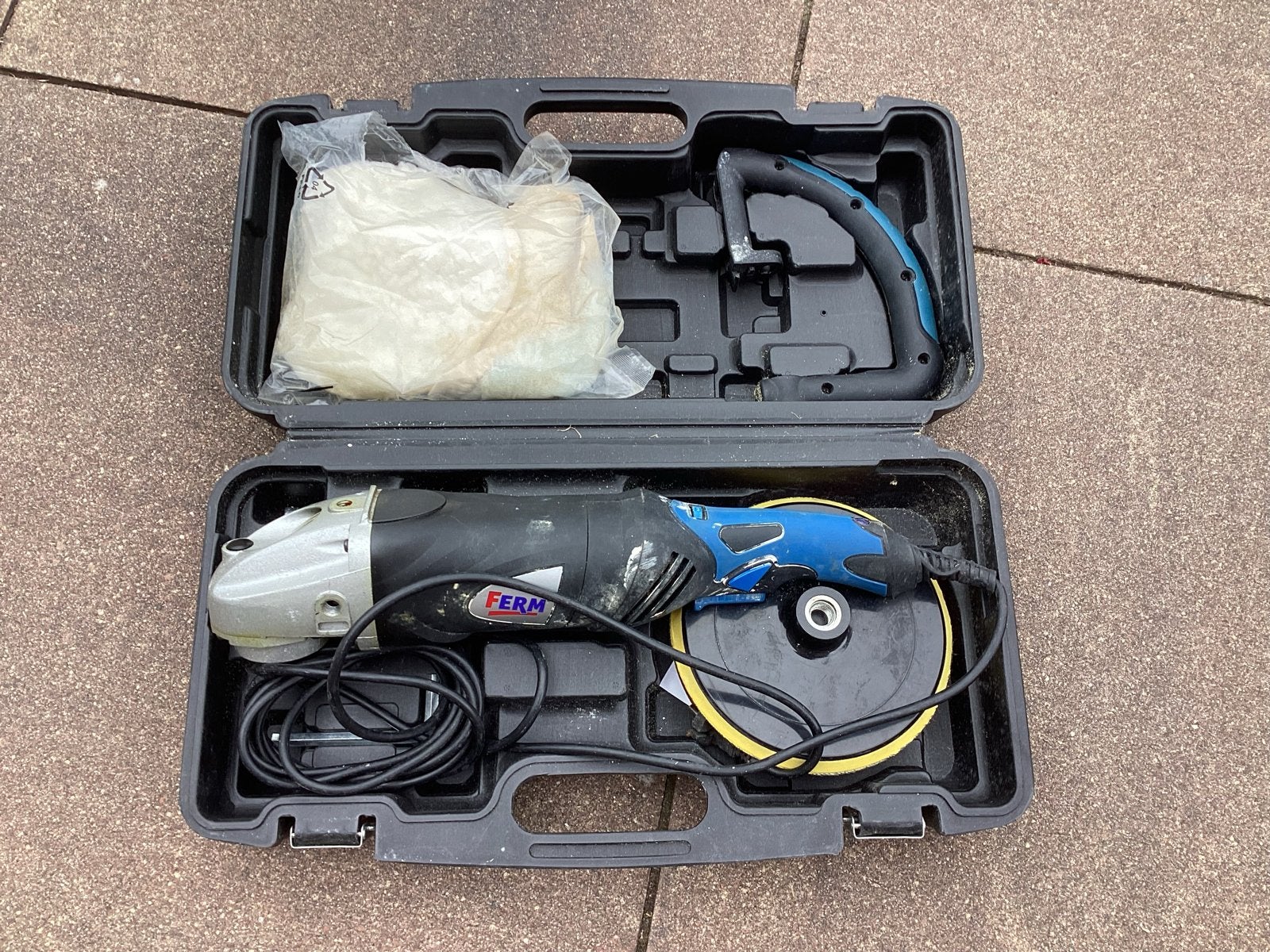 Ferm Poetsmachine voor auto, boot, caravan met schijven, Ophalen