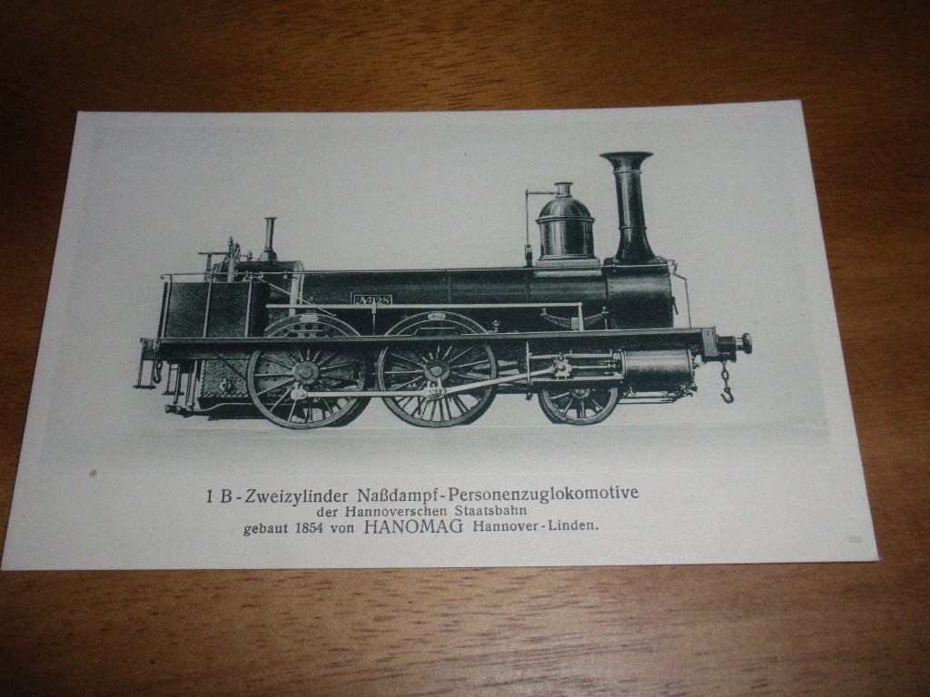 Trein  stoomlocomotief Hanomag 1854, Verzamelen, Verzenden, Voor 1920, Ongelopen, Voertuig