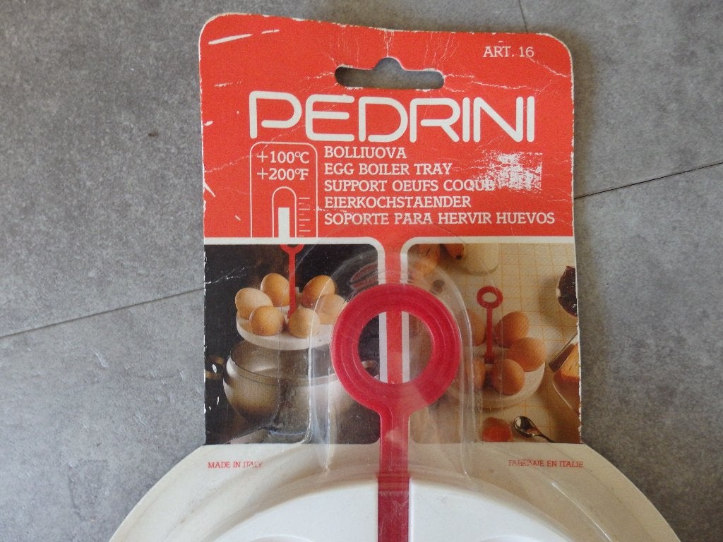 Nieuwe Vintage Pedrini Eierkoker ophaler houder 6 eieren, Overige typen, Ophalen of Verzenden, Nieuw, Kunststof