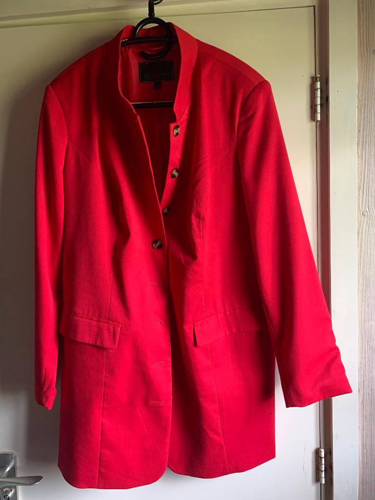 Rode dames blazer, Maat 46/48 (XL) of groter, Ophalen of Verzenden, Zo goed als nieuw, Jasje