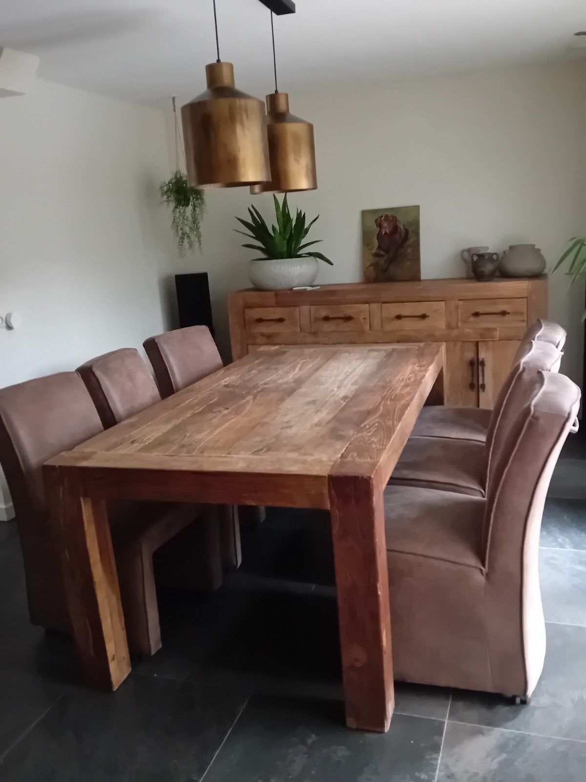 Robuuste eettafel van behandeld Chinees deuren hout, Huis en Inrichting, Tafels | Eettafels, Ophalen