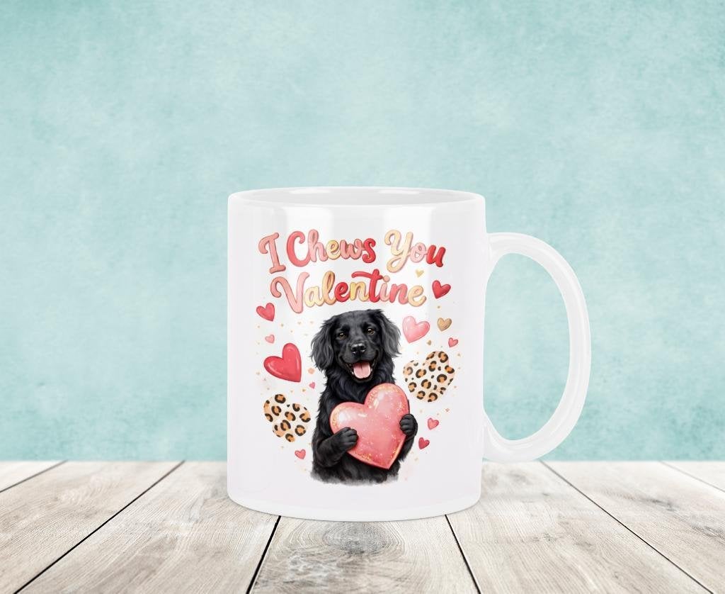 I Chews You Valentine - Flatcoated Mok, Verzenden, Keramiek, Nieuw, Overige stijlen