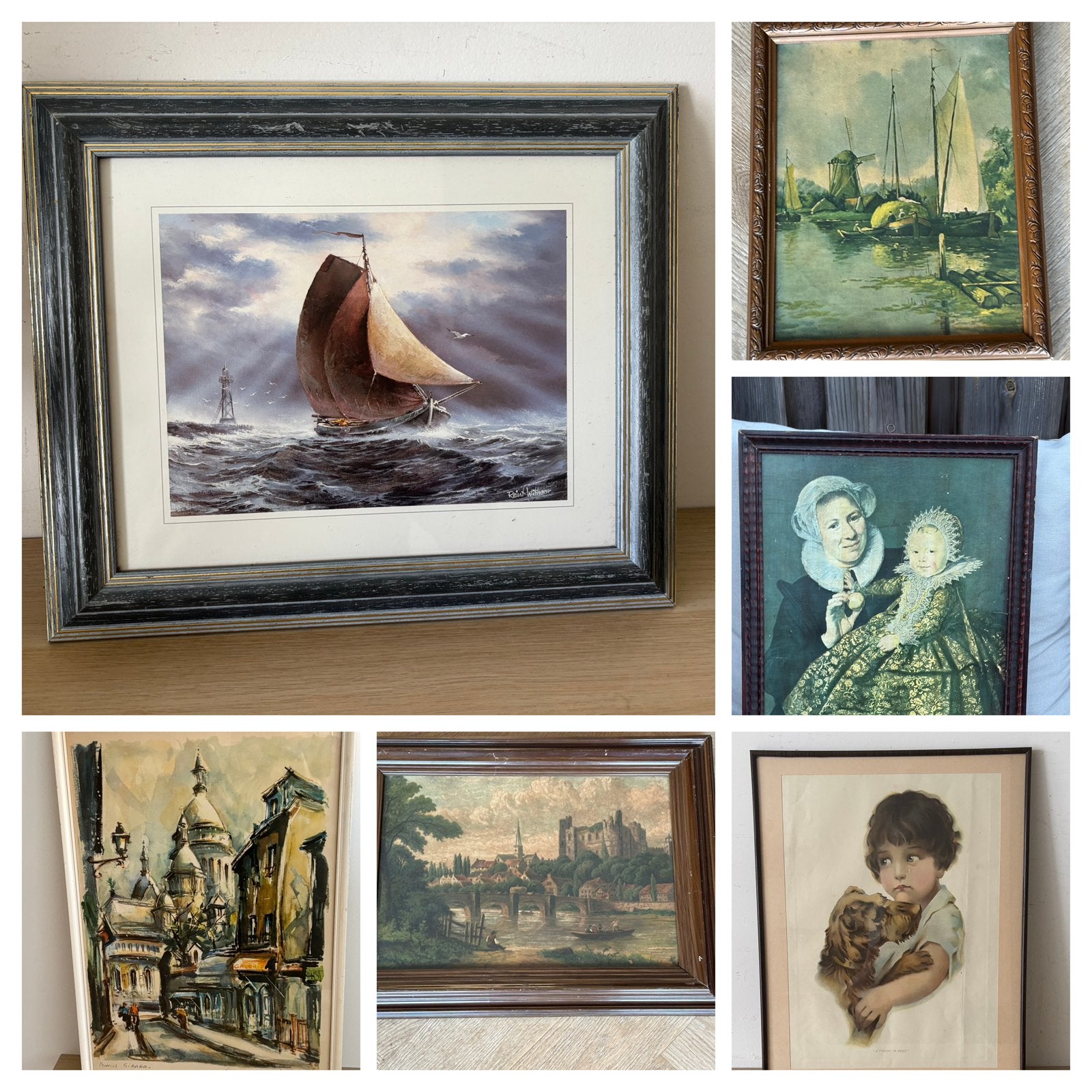 6 vintage lijsten, Ophalen of Verzenden