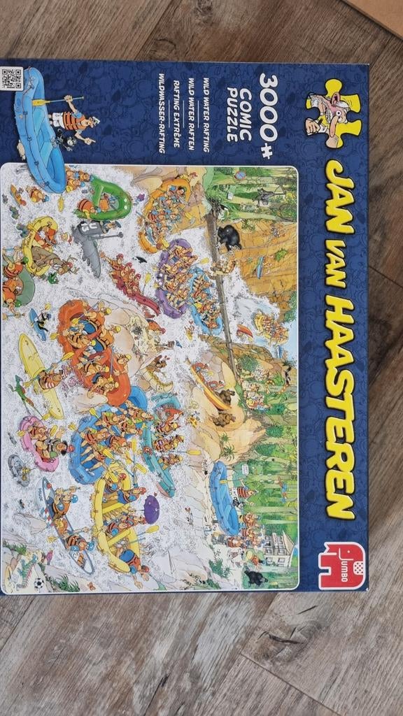 Jan van Haasteren puzzel 3000 stukjes - Wild Water Rafting, Ophalen, Meer dan 1500 stukjes, Gebruikt, Legpuzzel