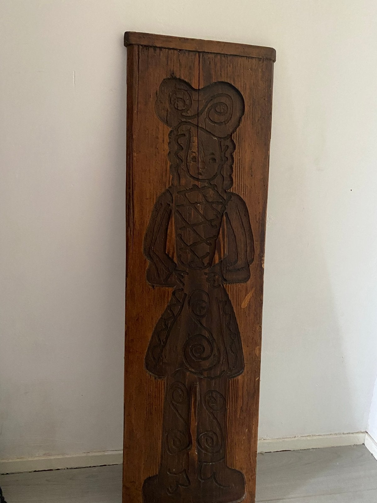 Grote antieke speculaasplank met figuur, Ophalen of Verzenden