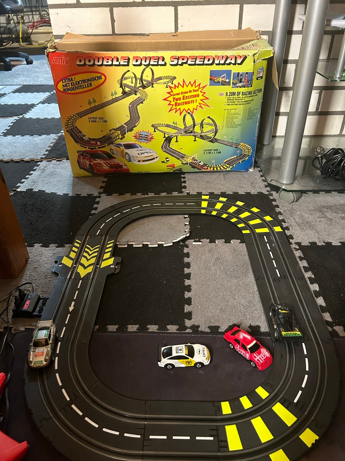 Artin Double Duel Speedway Racebaan, Met looping, Elektrisch, Ophalen, Overige merken