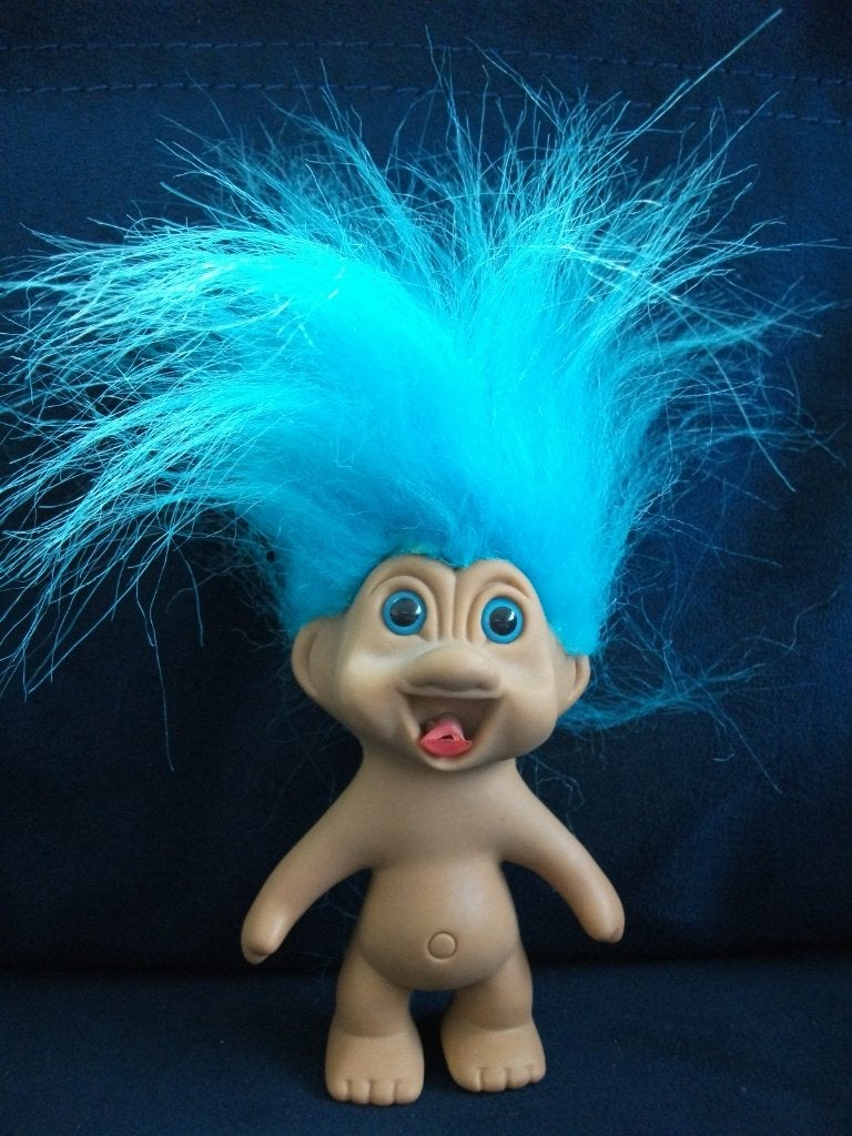 Klein trolletje met blauw haar, Verzamelen, Ophalen of Verzenden, Gebruikt