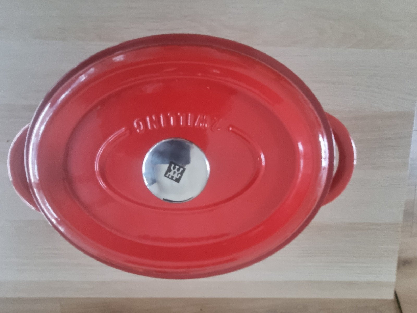 Zwilling Gietijzeren Braadpan - Rood, Zo goed als nieuw, Huis en Inrichting, Ophalen, Gebruikt, Geschikt voor inductie, Zwilling
