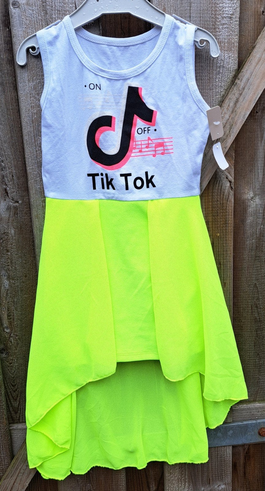 Zomerjurk Tik Tok fel geel meisjesjurk meisjes jurk kinderen, Verzenden, Nieuw, Meisje, Jurk of Rok