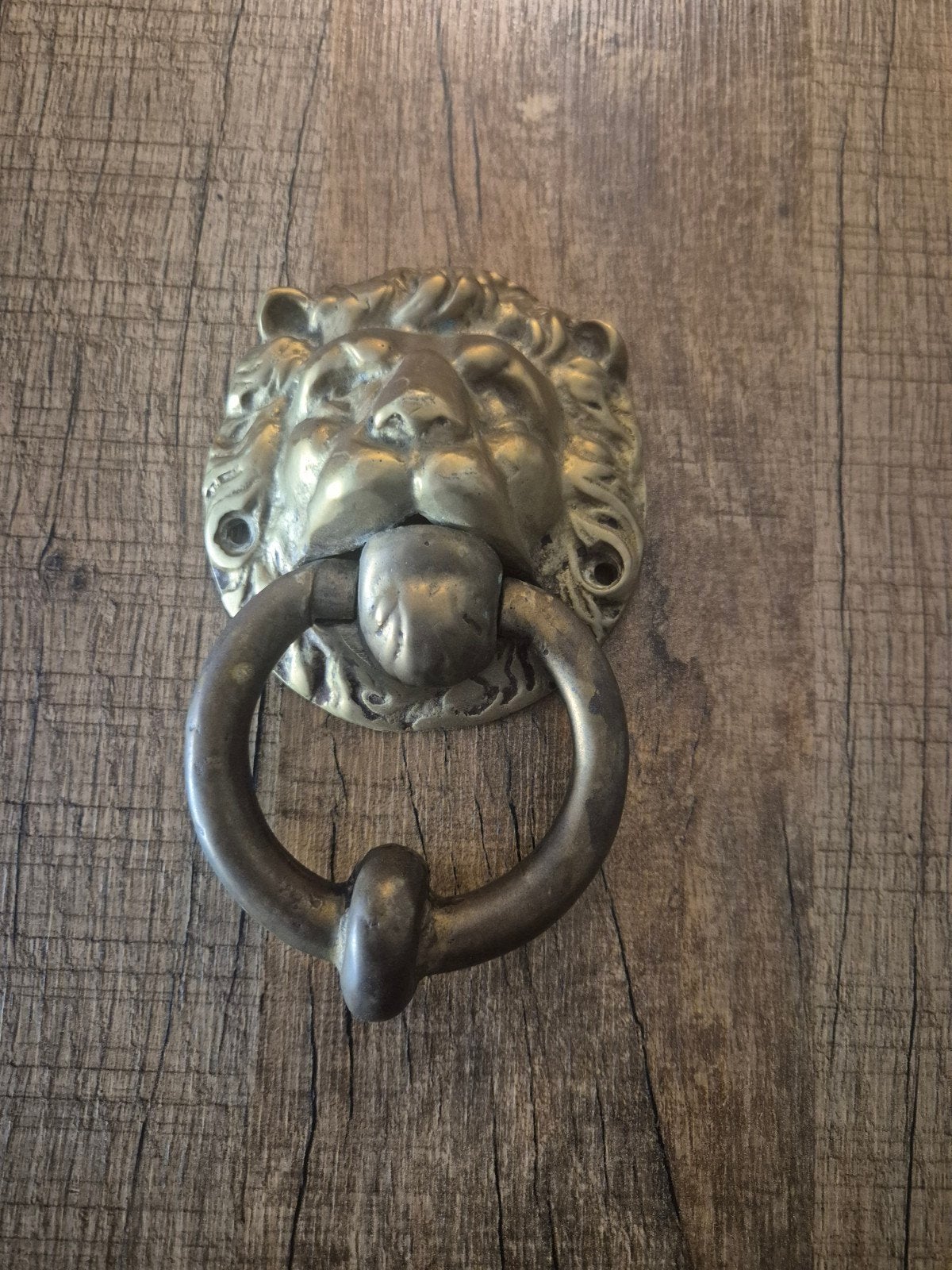Antieke bronzen leeuwenkop deurklopper, Ophalen of Verzenden