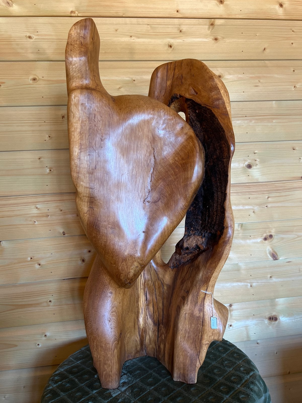 Abstract houten sculptuur - Handgemaakt kunstwerk, Antiek en Kunst, Kunst | Beelden en Houtsnijwerken, Ophalen, 50 - 100 cm, Handgemaakt