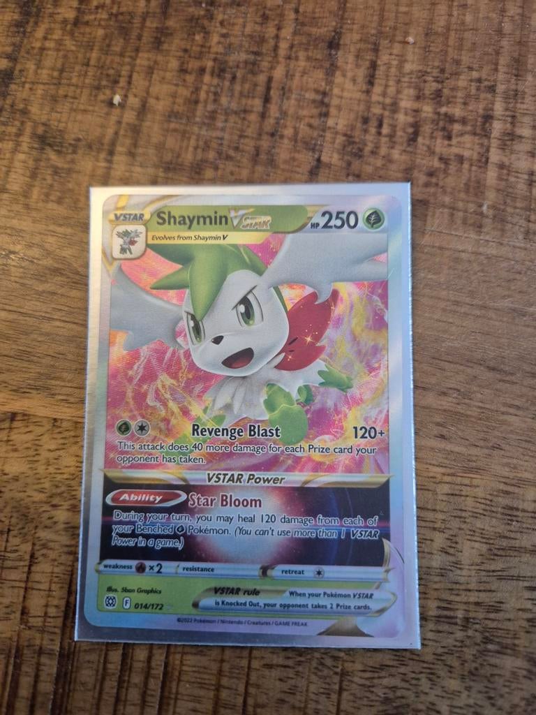 Shaymin VSTAR Pokémon kaart (origineel en goede staat), Ophalen of Verzenden, Zo goed als nieuw, Losse kaart, Foil