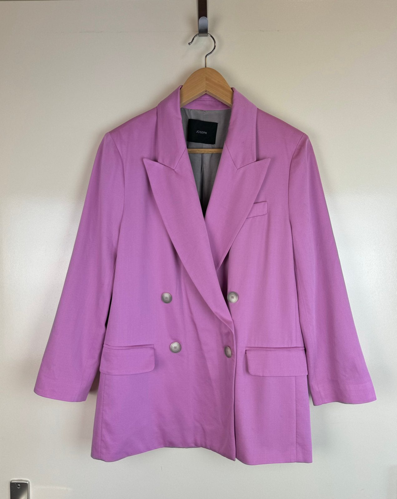 JOSEPH Jaden Pink Rose Blazer Jacket Wool Cotton Business XS, Kostuum of Pak, Ophalen of Verzenden, Zo goed als nieuw, Roze