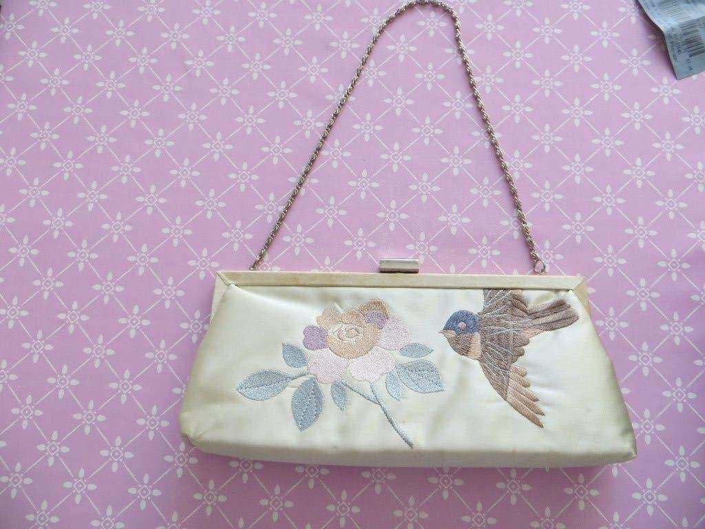 Laura Ashley/Avond tasje/satijn/vintage/, Ophalen of Verzenden, Zo goed als nieuw, Overige kleuren, Avondtasje