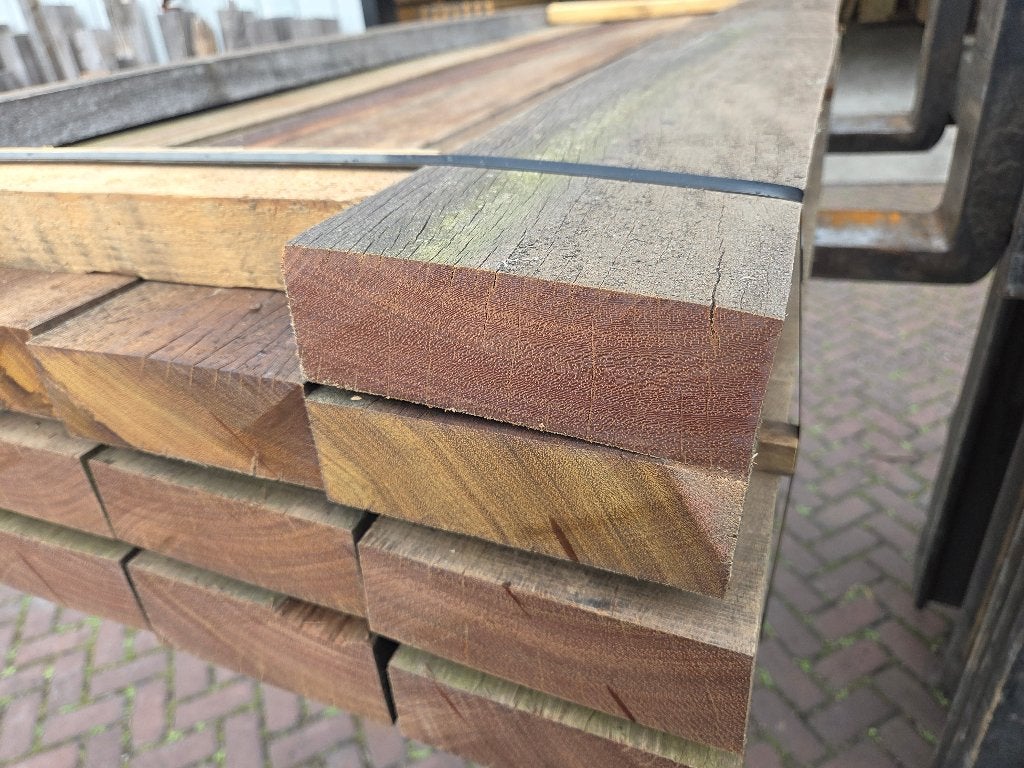 20 Hardhouten balken +/- 5.0x15.0 cm / 2.10 m lang - nr: HB8, Tuin en Terras, Palen, Balken en Planken, Ophalen, Nieuw, Hardhout