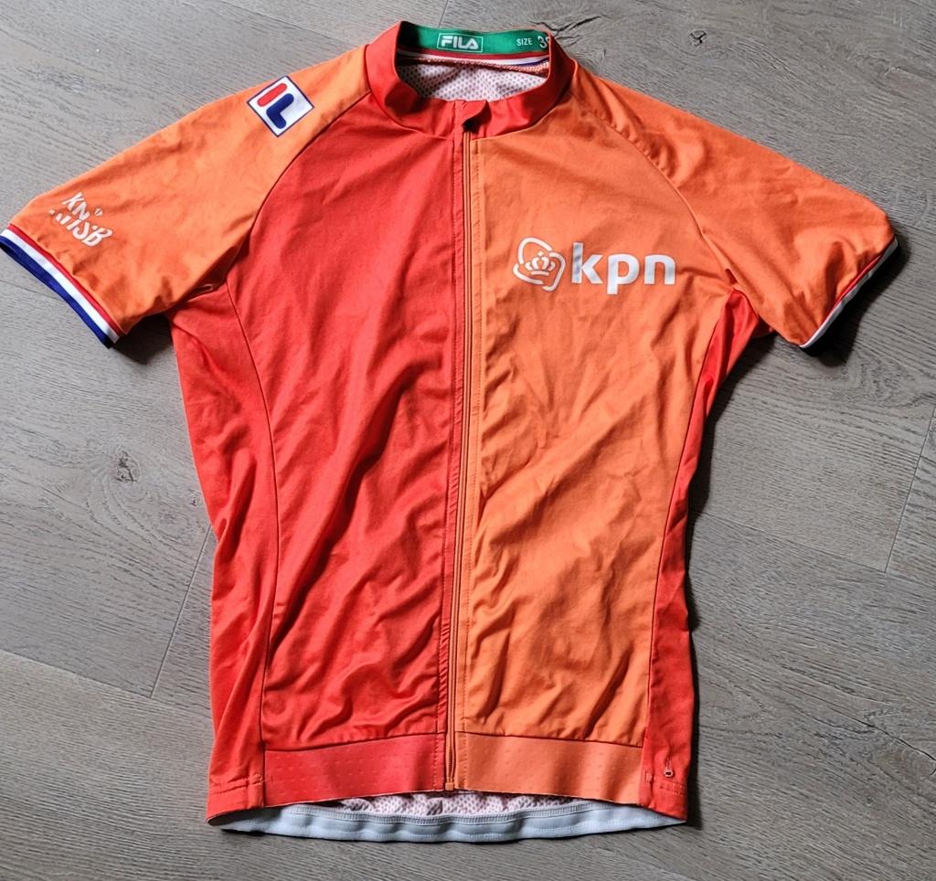 Oranje wielrenshirt Nederland van Fila – KPN - maat 36, Ophalen, Gebruikt, Fila, Overige maten
