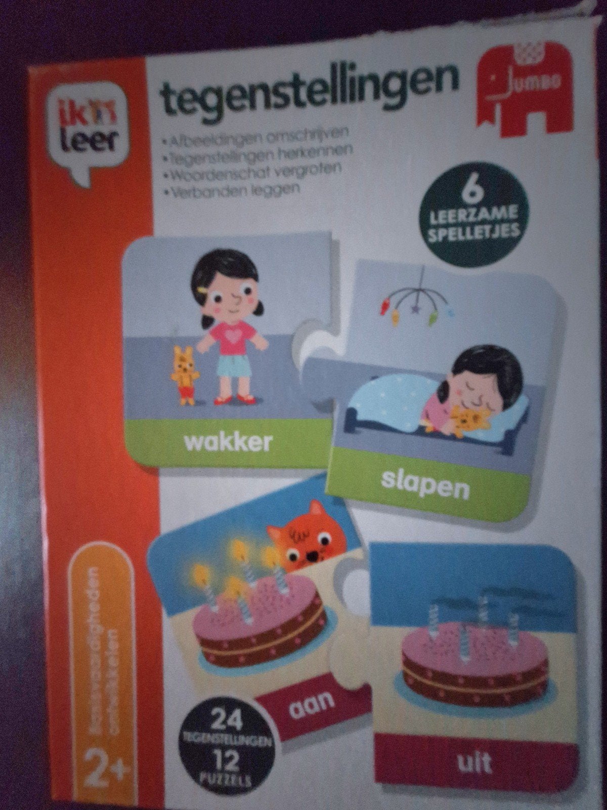 Jumbo Ik Leer Tegenstellingen - Educatief Puzzelspel, Ophalen of Verzenden, Zo goed als nieuw, Taal en Lezen