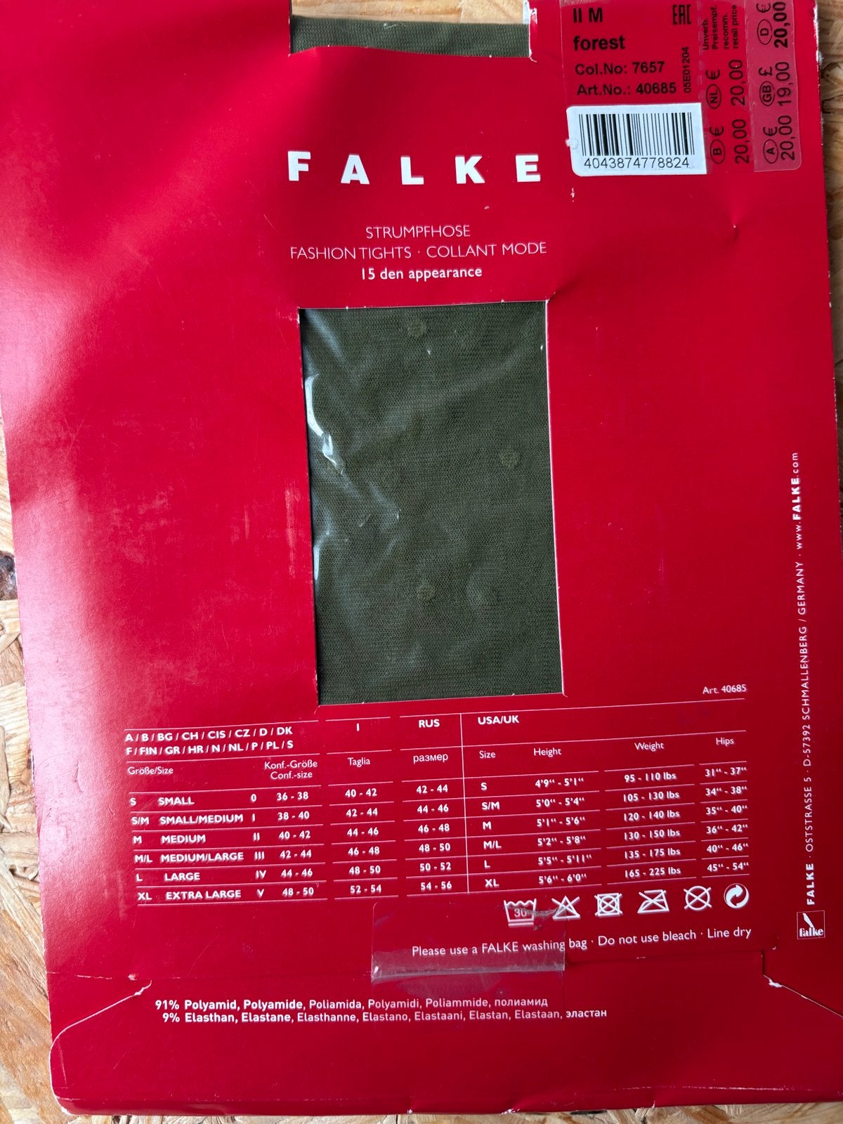 Falke panty met stipjes - Donkergroen, Nieuw, Overige maten, Ophalen of Verzenden, Panty