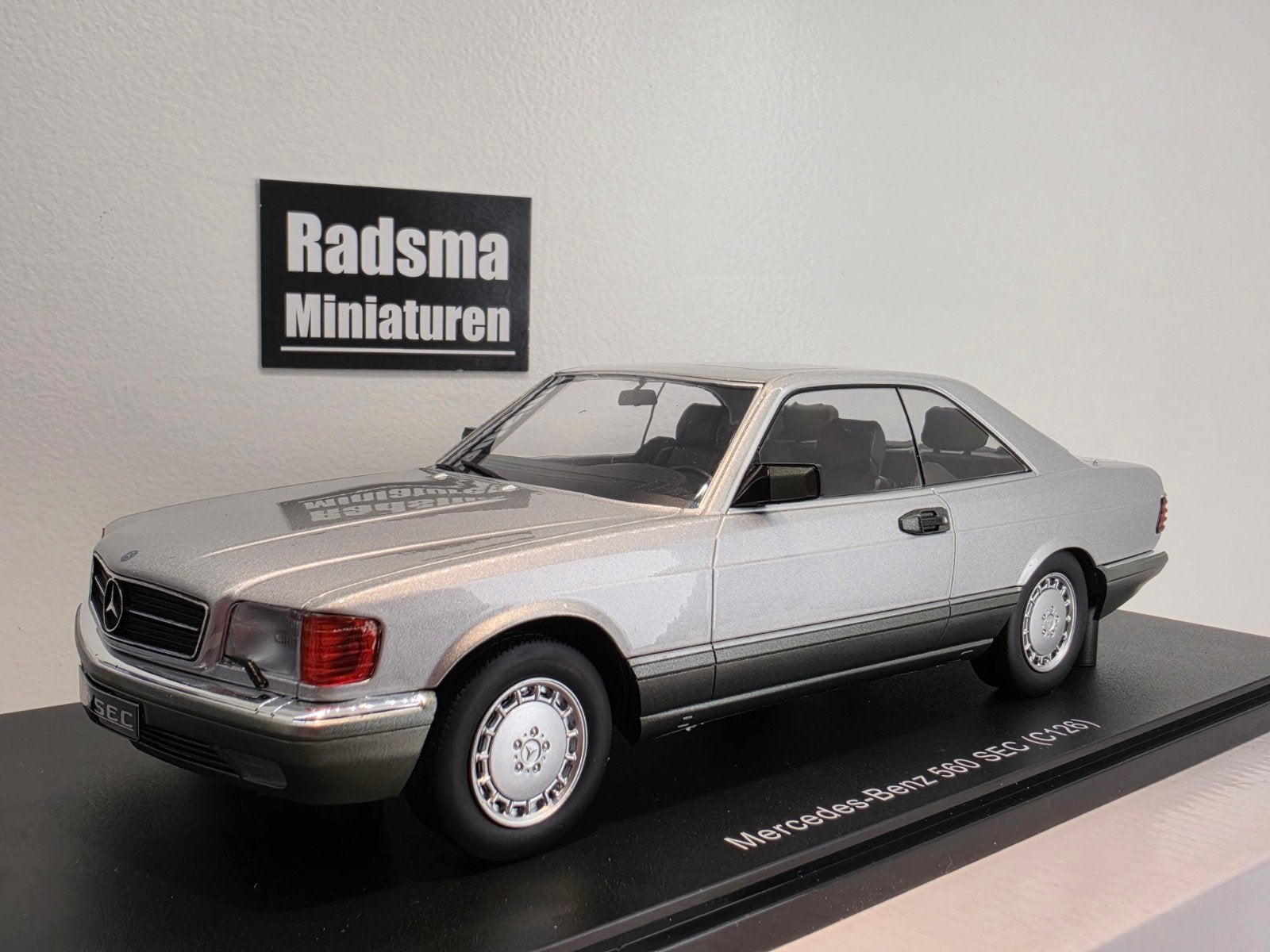 Mercedes-Benz 500SEC - C126 Silver - 1:18 KK-Scale, Hobby en Vrije tijd, Auto, Nieuw, Ophalen of Verzenden, KK-SCALE