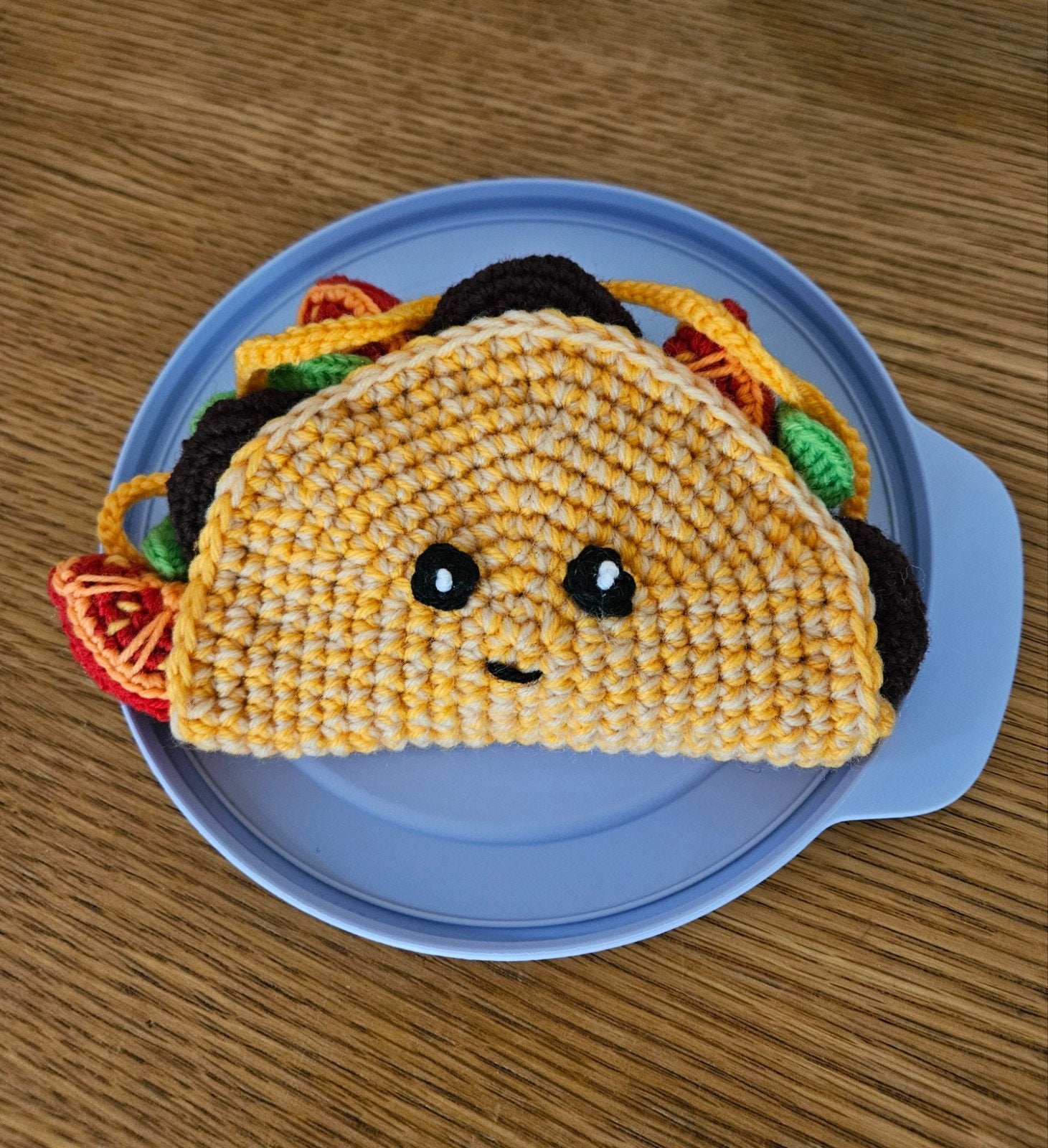 Gehaakte Taco - Amigurumi Knuffel, Textiel, Nieuw, Meerkleurig, Ophalen of Verzenden