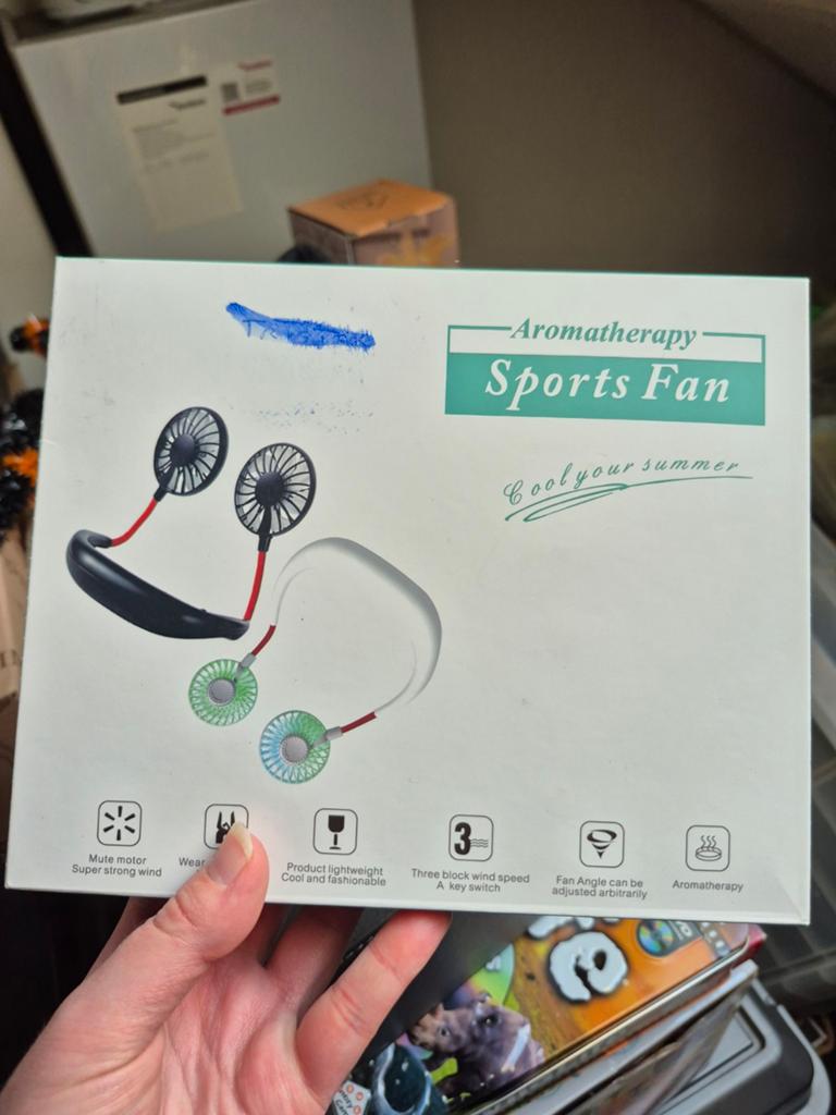 Nieuwe zwarte sports fan / sport ventilator voor in de nek, Witgoed en Apparatuur, Ventilatoren, Ophalen of Verzenden, Tafelventilator