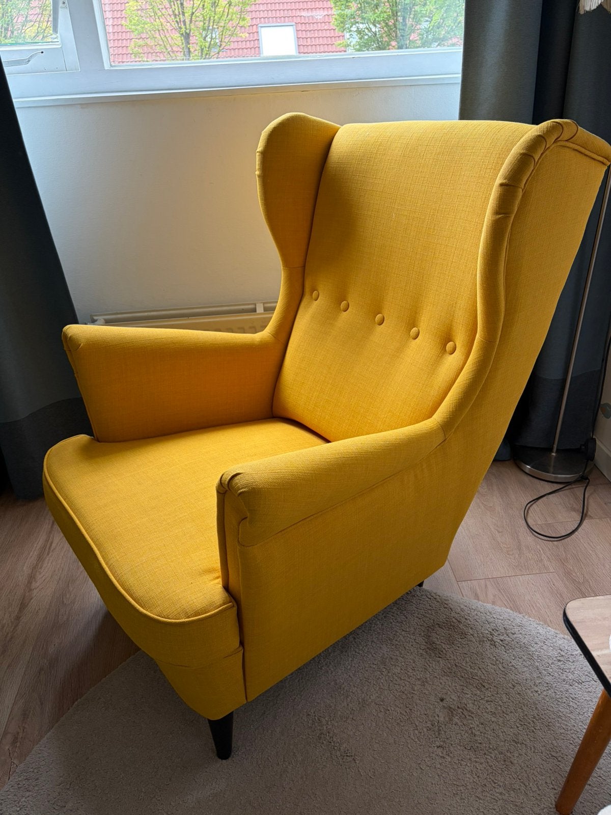 Ikea Strandmon stoel geel, Huis en Inrichting, Ophalen, Zo goed als nieuw, 75 tot 100 cm, 50 tot 75 cm