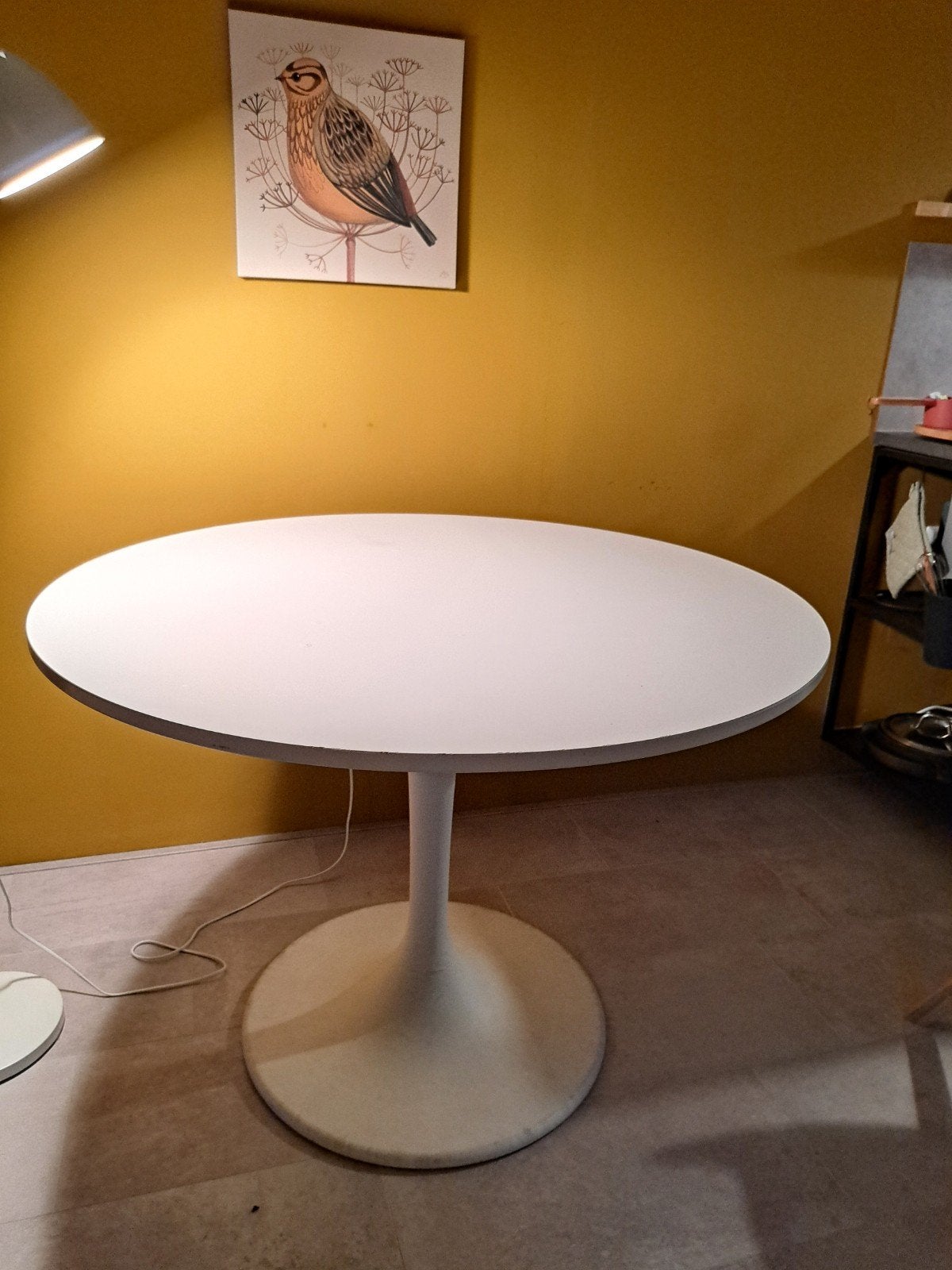 Witte ronde IKEA DOCKSTA eettafel, Ophalen, Overige materialen, Gebruikt, 50 tot 100 cm