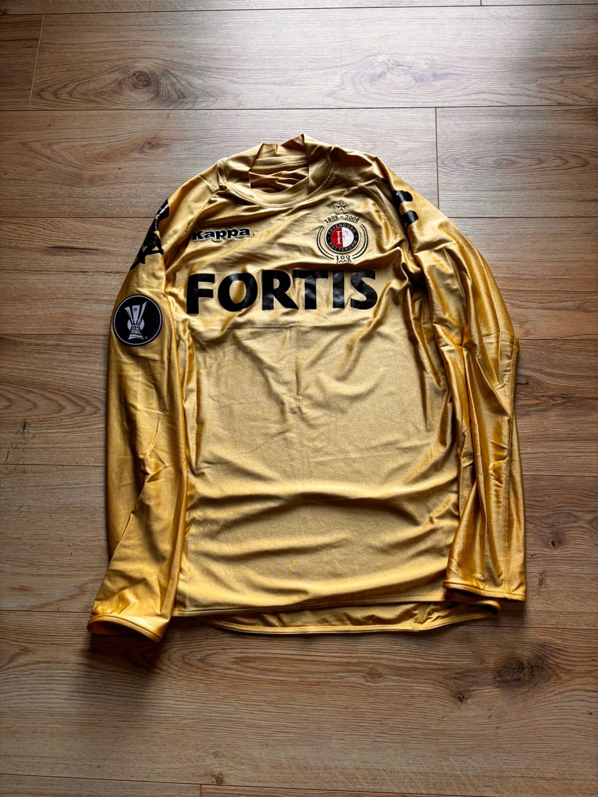 Feyenoord shirt Europees uit 2008 2009 matchworn issued, Maat XL, Ophalen of Verzenden, Zo goed als nieuw, Shirt