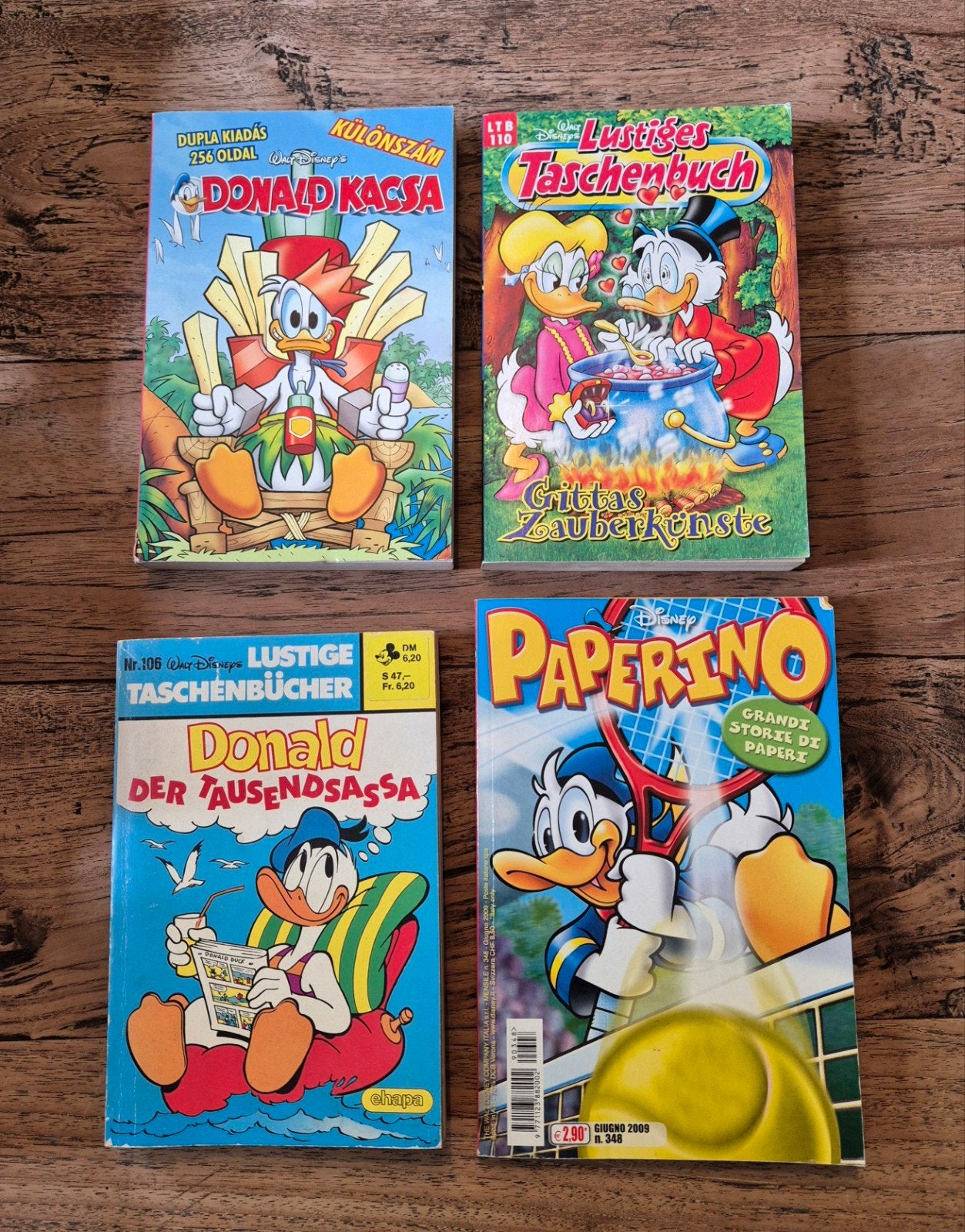 Donald Duck pockets buitenlands - 4 Stuks, Boeken, Stripboeken, Meerdere stripboeken, Ophalen of Verzenden, Gelezen, Walt Disney