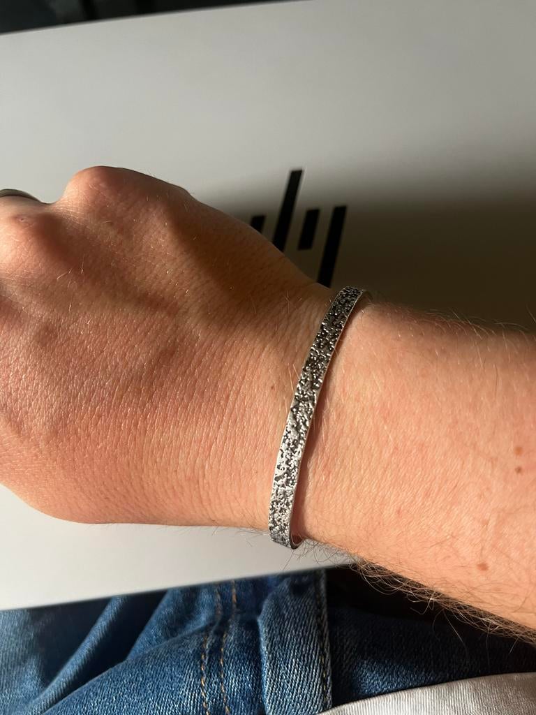 925 Sterling Zilveren Armband Cuff, Sieraden, Tassen en Uiterlijk, Ophalen of Verzenden, Gebruikt, Zilver