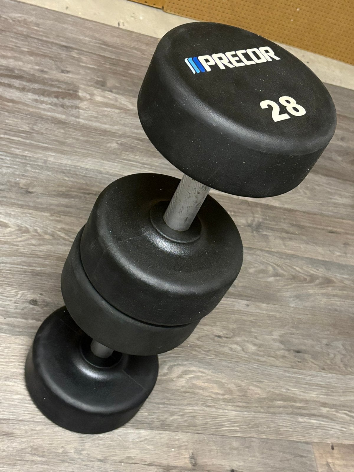 Set pu dumbells 28kg, Ophalen, Zo goed als nieuw, Dumbbell