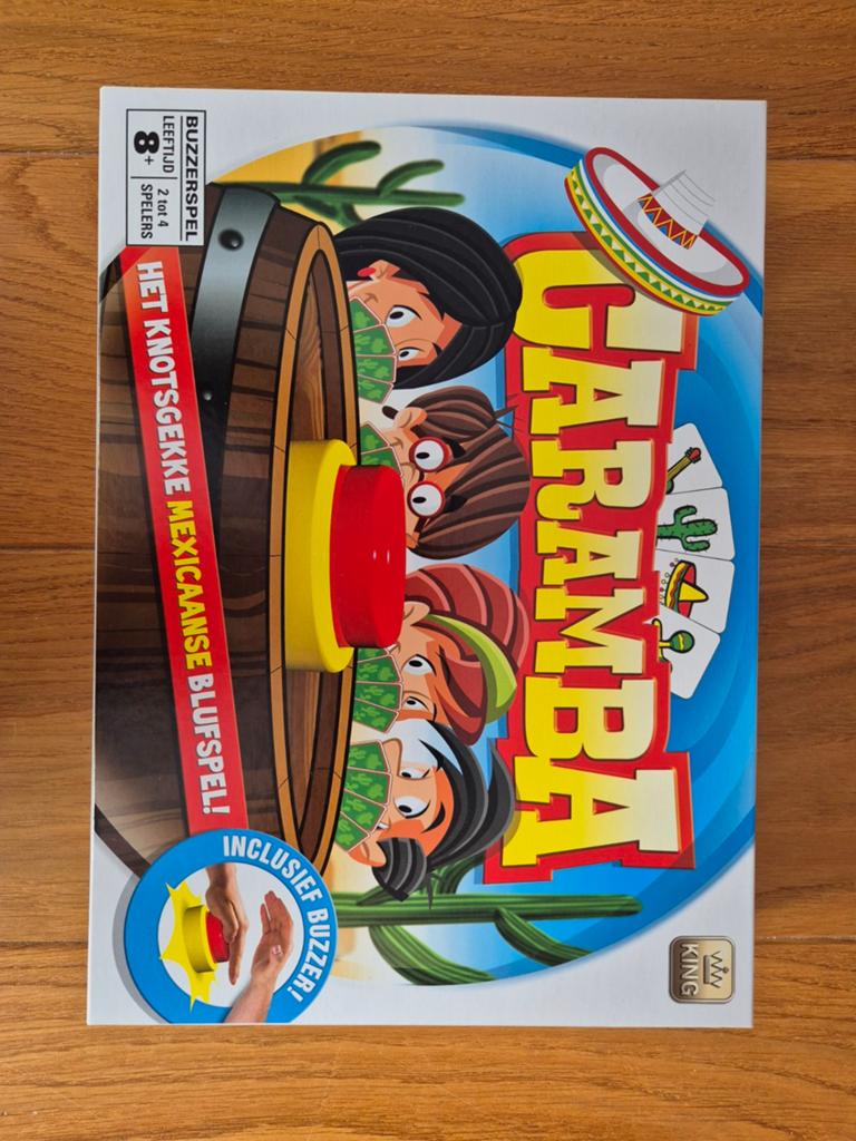 Caramba! Het knotsgekke Mexicaanse blufspel met buzzer, Drie of vier spelers, Ophalen, Zo goed als nieuw, King