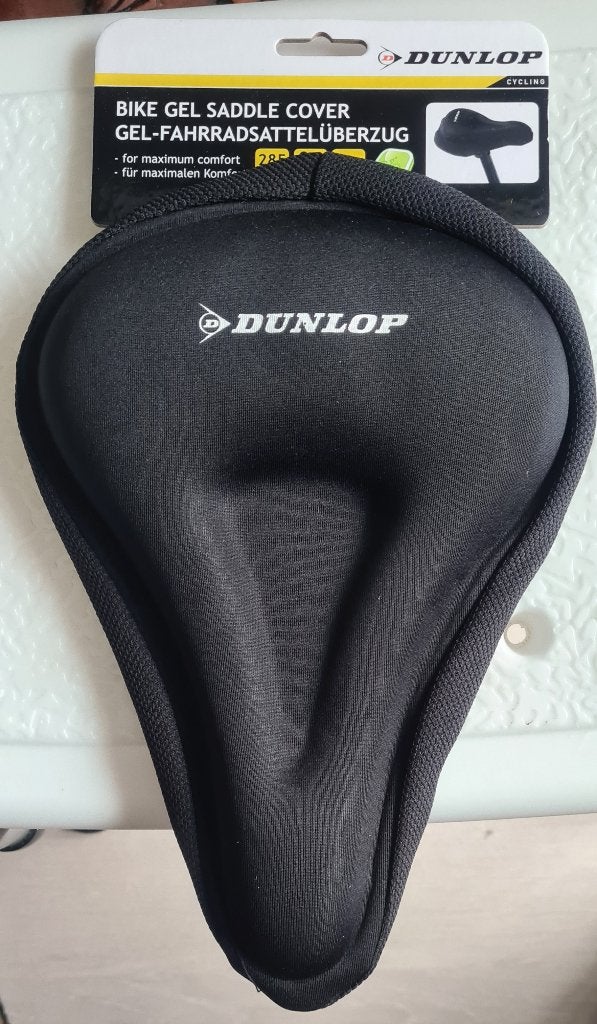 Nieuw, fietszadelhoes met gel, zwart, Dunlop. 27-20 cm, Ophalen of Verzenden, Nieuw