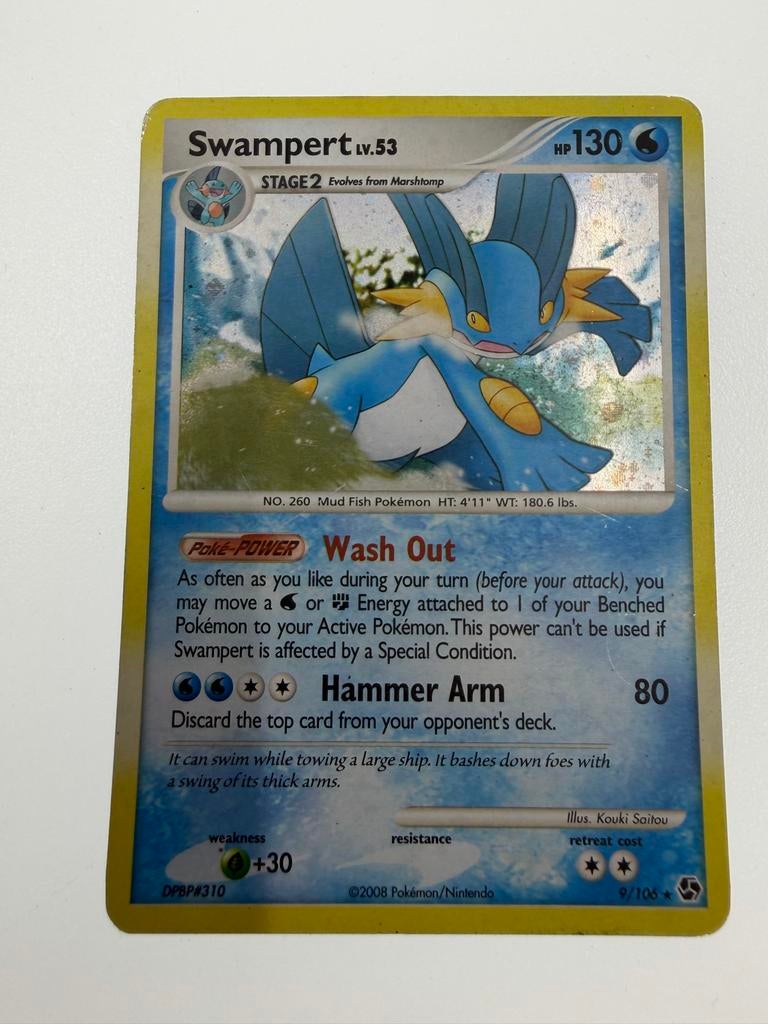 Swampert Lv.53 Pokémon Kaat (2008), Ophalen of Verzenden, Gebruikt, Losse kaart