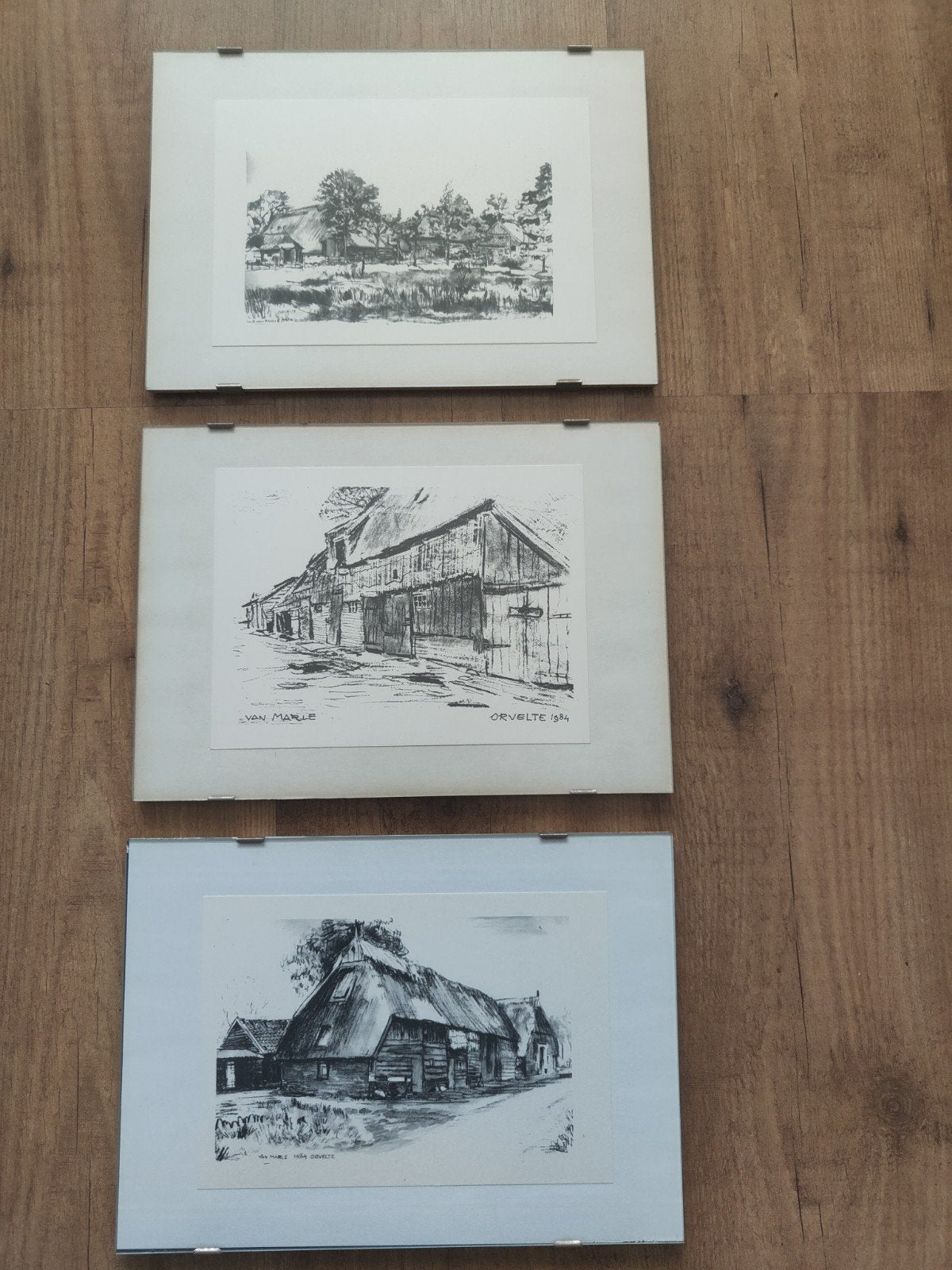 W.B.van Marle (Groninger Ploeg), Antiek en Kunst, Ophalen of Verzenden, Achter glas, Stads- / dorpsgezicht, Papier