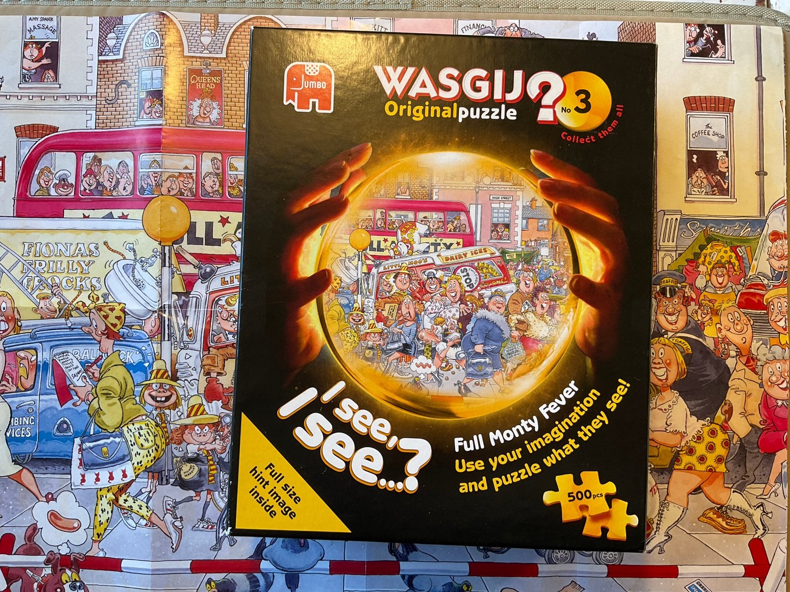 Wasgij no. 3 I see, I see…?  500 stukjes      Let op geheim., Ophalen of Verzenden, 500 t/m 1500 stukjes, Gebruikt, Legpuzzel