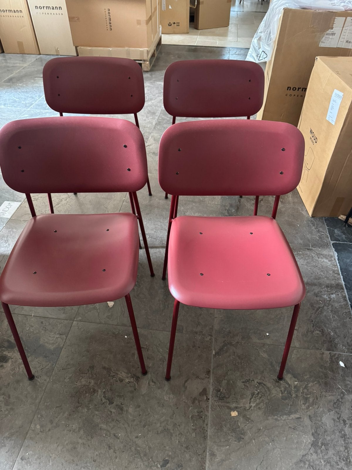HAY soft edge 45 fall red eetkamerstoel, Huis en Inrichting, Ophalen, Kunststof, Zo goed als nieuw, Vier