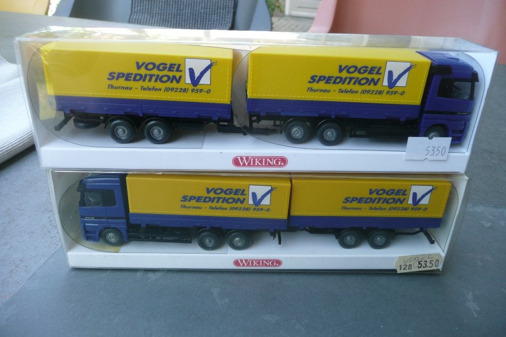 Wiking Mercedes Actros wisselbakken Vogel Sped. tandemassers, Ophalen of Verzenden, Zo goed als nieuw, Bus of Vrachtwagen, Wiking