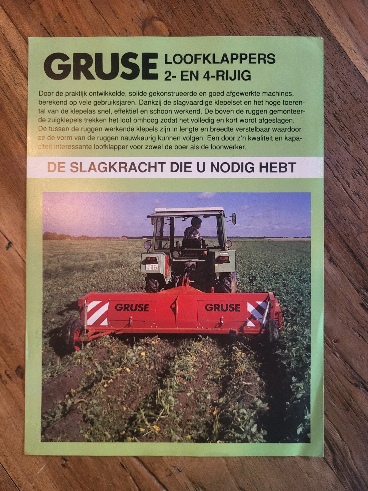 tractor folder Gruse loofklappers, Ophalen of Verzenden, Zo goed als nieuw, Folder