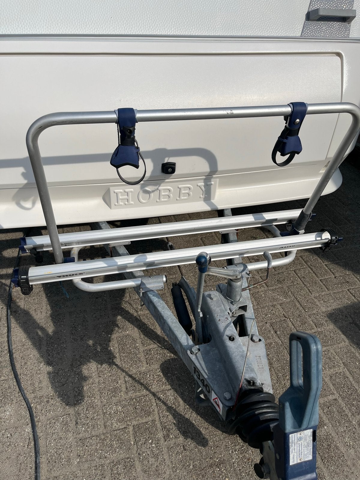 Hobby caravan met airco en mover, Vast bed, Rondzit, Hobby, Airco