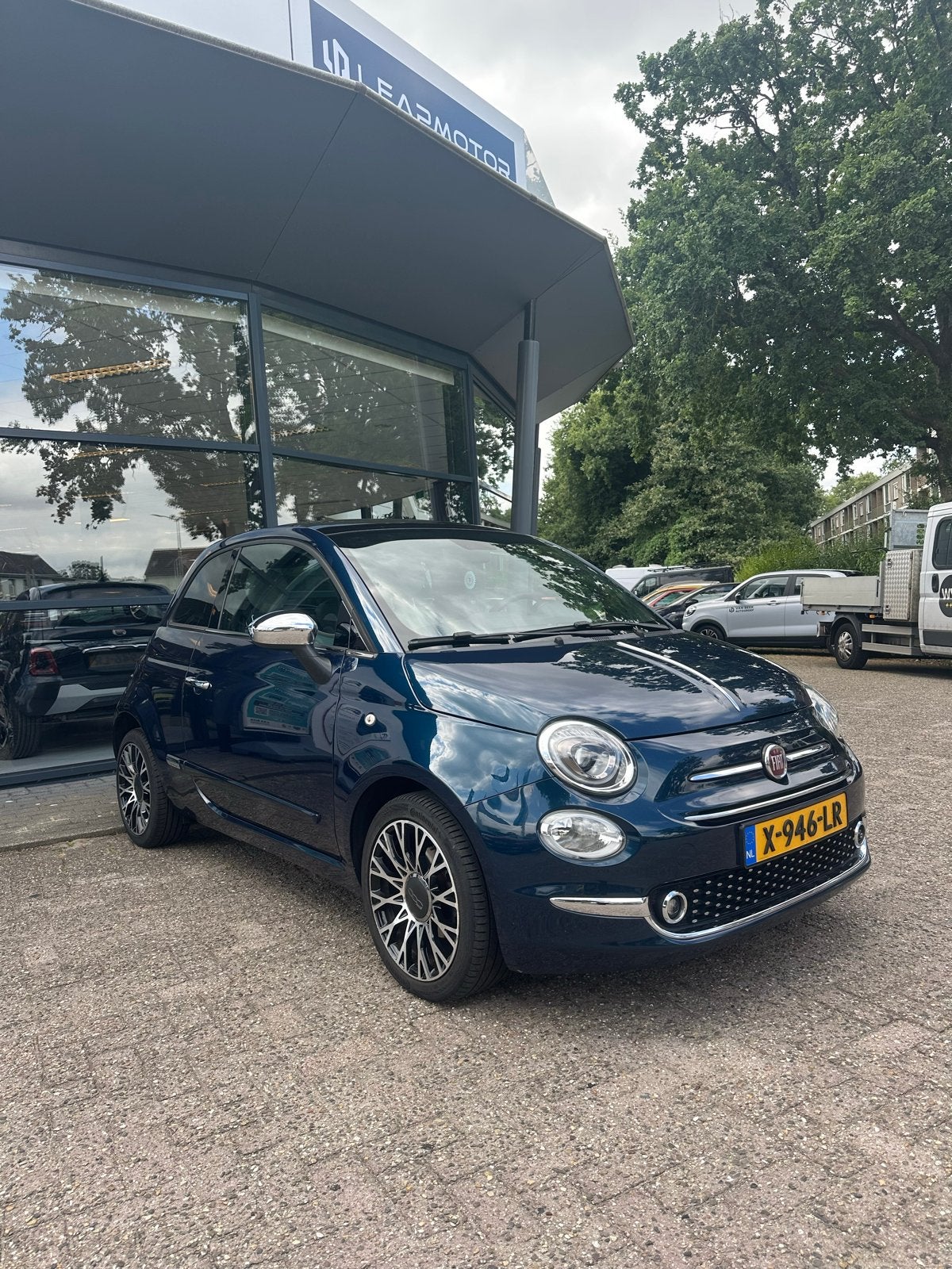 Fiat 500 1.2 69pk 2019 Blauw, Auto's, Voorwielaandrijving, 1242 cc, 4 cilinders, Leder en Stof