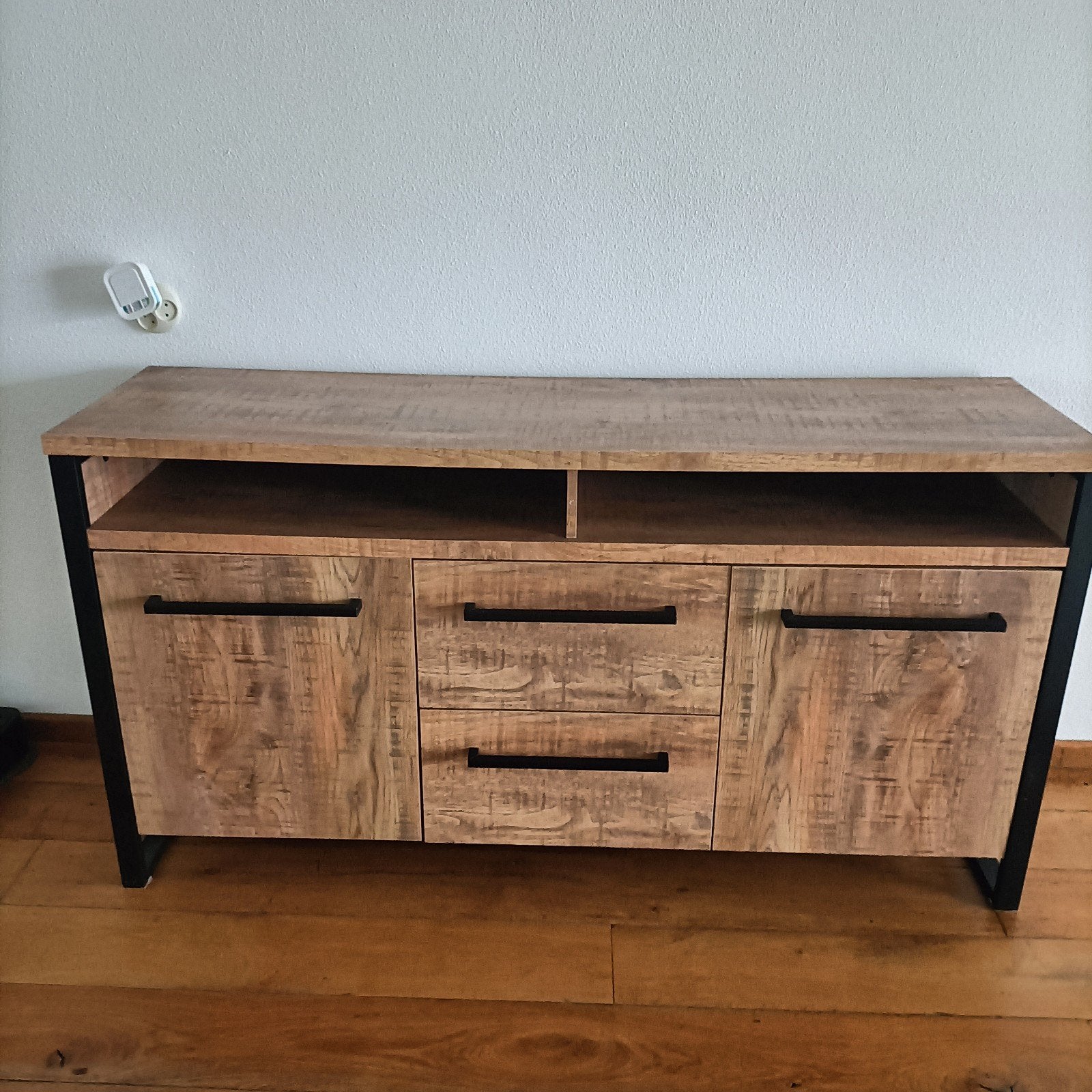 TV-meubel en Dressoir - met metalen frame, Gebruikt, 100 tot 150 cm, Industrieel, Modern, Minder dan 100 cm