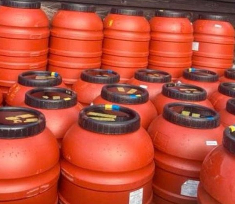 Regenton 220 ltr regentonnen barrels vaten watervaten opslag, 150 liter of meer, Ophalen, Gebruikt