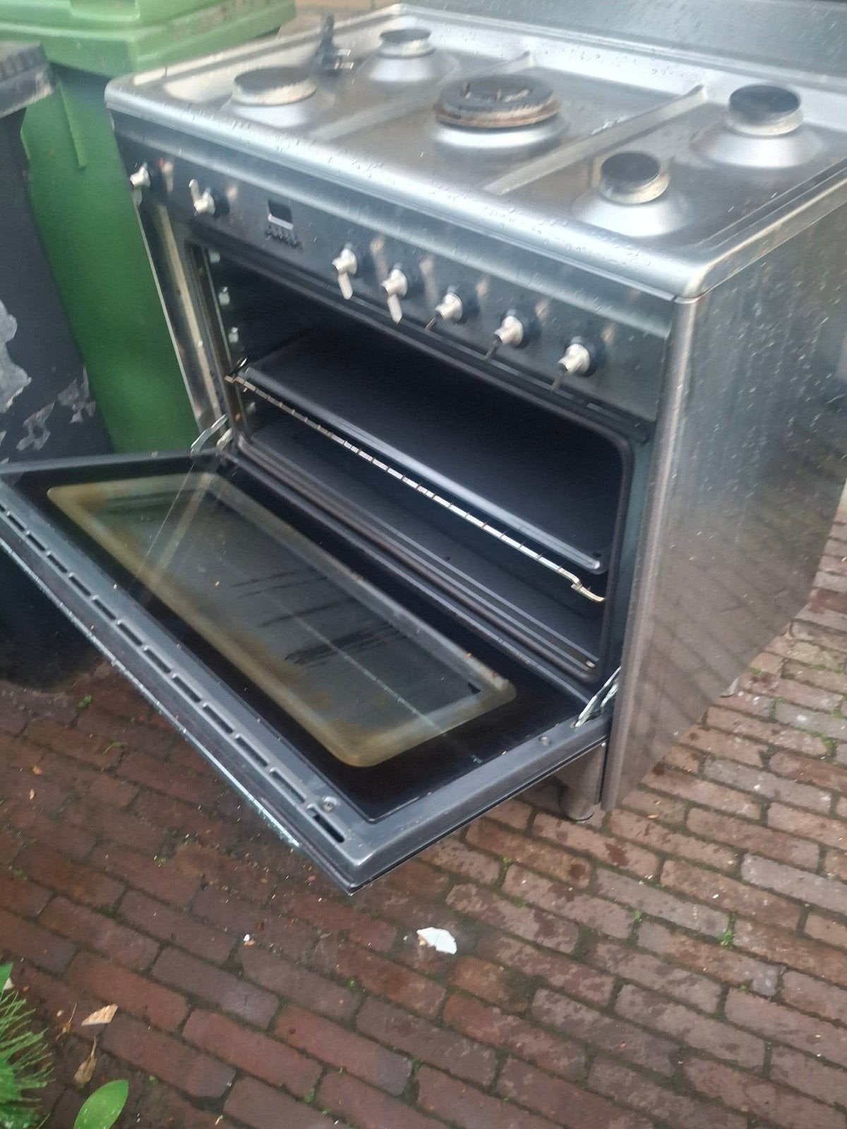 SMEG fornuis 89cm 6pit incl wokpit RVS gratis bezorg rdam, 60 cm of meer, Ophalen of Verzenden, Zo goed als nieuw, Gas