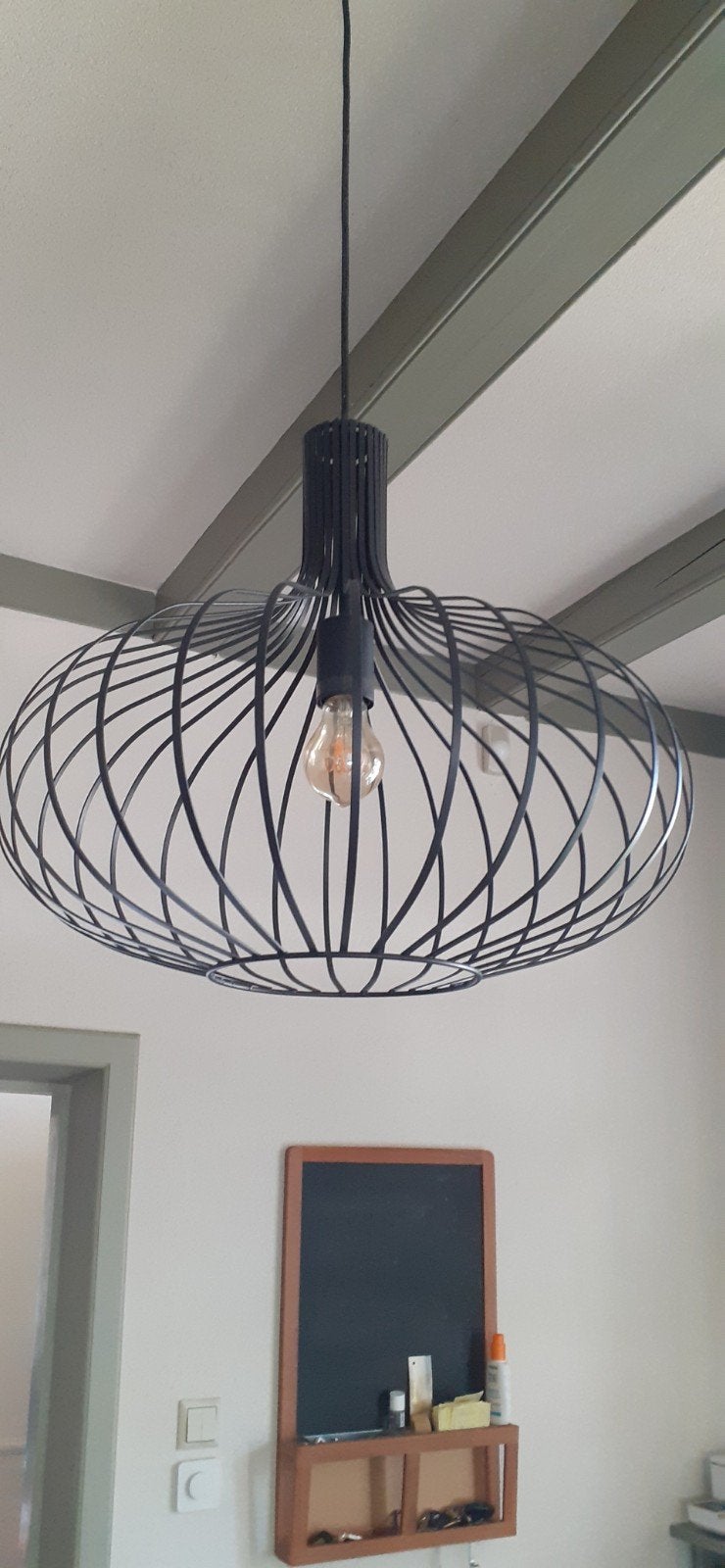 Prachtige metalen hanglamp, Ophalen of Verzenden, Zo goed als nieuw