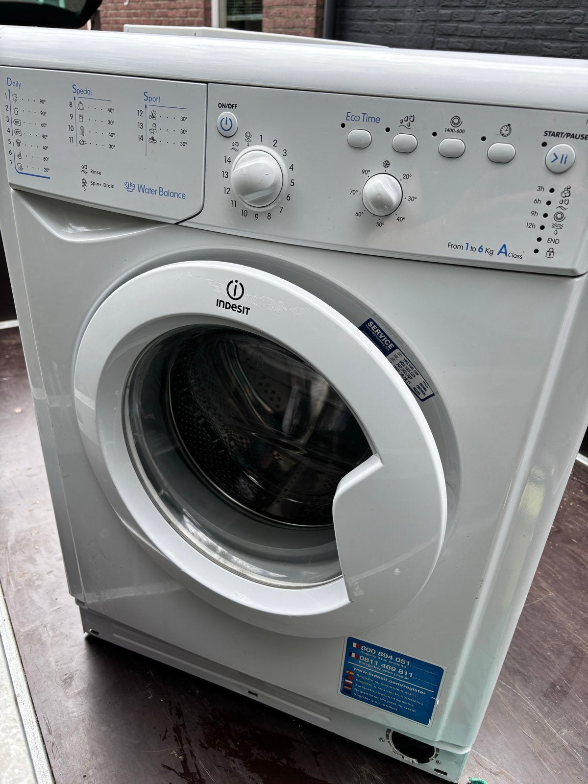 Indesit IWB6143 Wasmachine - 6kg, A-klasse, Witgoed en Apparatuur, Wasmachines, Gebruikt, Voorlader, 4 tot 6 kg, 85 tot 90 cm